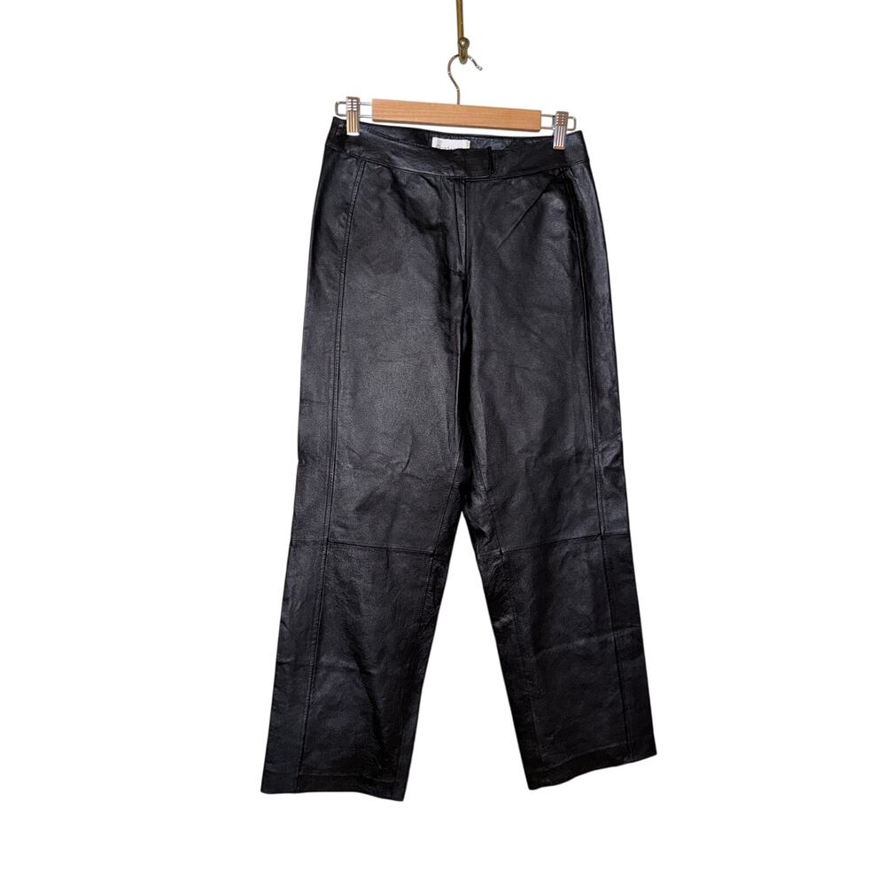 Vintage Chadwick’s black genuine leather pants 6 petite biker emo goth witchy